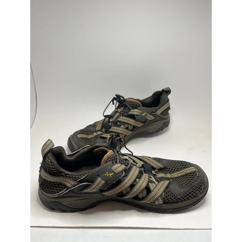 Chaco Mens Hiking Water Shoes Size 10 Brown Mesh Bungee Lacing Rugged Outsole